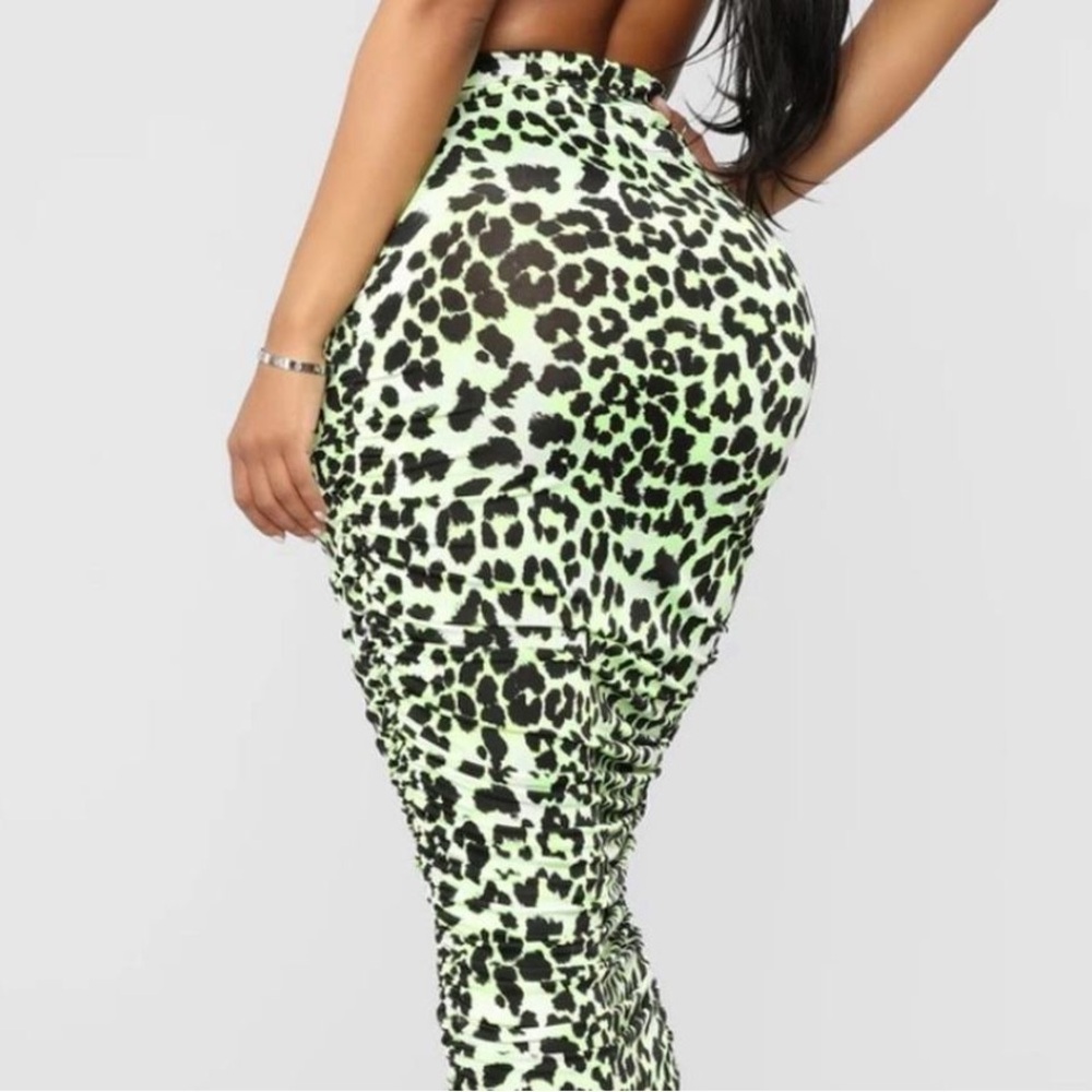Lime Green Cheetah Skirt
